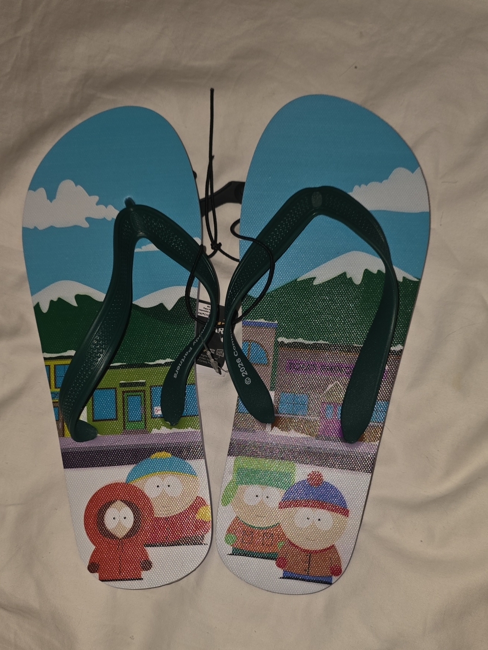 Mens' South Park Colorful Graphic Flip Flops
